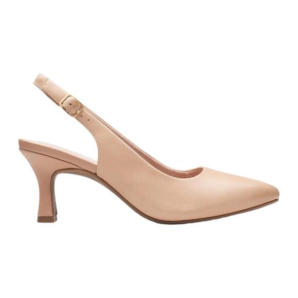 Clarks Women's Kataleyna Step Leather Slingback Pumps Beige Size 6 1/2 - Picture 2 of 5